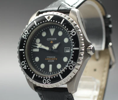 Reloj de cuarzo de titanio "Exc+5" vintage CITIZEN Air Diver's 200 m para hombre de JAPÓN Foto 1 de 4