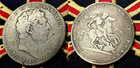 1820 Solid Silver Antique Crown Coin Vintage Over 200 Years Old London King Rare