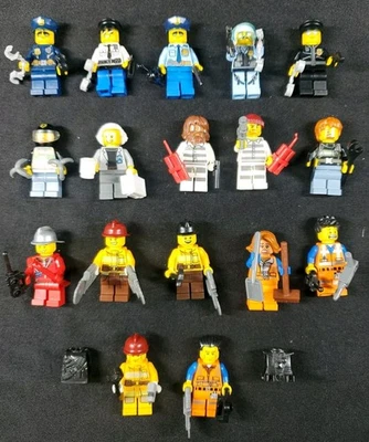 Lot Lego Police Cops Robbers Doctor Emergency Firemen Riot Minifigs Minifigure  - Image 1 of 4