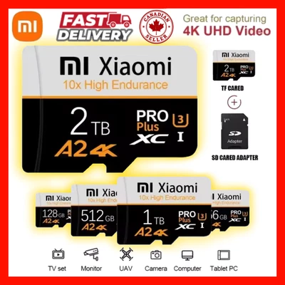 Micro SD 2TB 1TB 512GB 256GB 128GB High Speed Memory Card UHS‑I Class 10 TF SDXC - Image 1 of 4