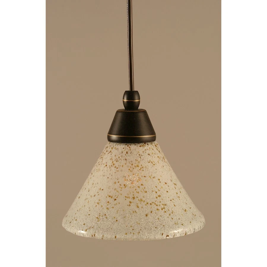 Toltec Lighting Cord Mini Pendant, Dark Granite, 7' Gold Ice Glass - 22-DG-7145 - Image 1 of 1
