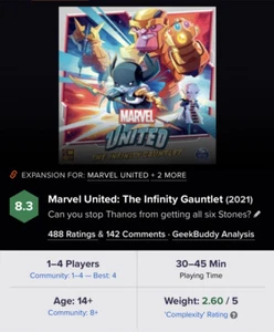 Marvel United: The Infinity Gauntlet KICKSTARTER EXCLUSIVE CMoN NIS FREE US Ship - Picture 1 of 11
