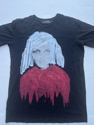 Camiseta Alpha 60 Negra Talla Pequeña Rara Gráfica Cuello Redondo Algodón Manga Corta Foto 1 de 4