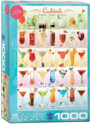 Eurographics Cocktails 1000 piece jigsaw puzzle 680mm x 480mm - Image 1 of 2