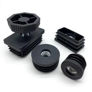M8 Nut plug Inserts End Cap + Adjustable Table Foot Furniture Leveling Feet 39mm - Picture 1 of 9