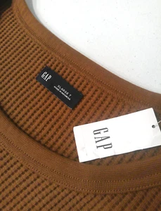NEW Gap Waffle Crewneck T-Shirt Women's Size Tall XL Sierra Brown Shirt 757646 - Picture 1 of 8