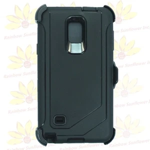 Defender Case Cover with Belt Clip For Samsung Galaxy Note 4 Black - Picture 1 of 6