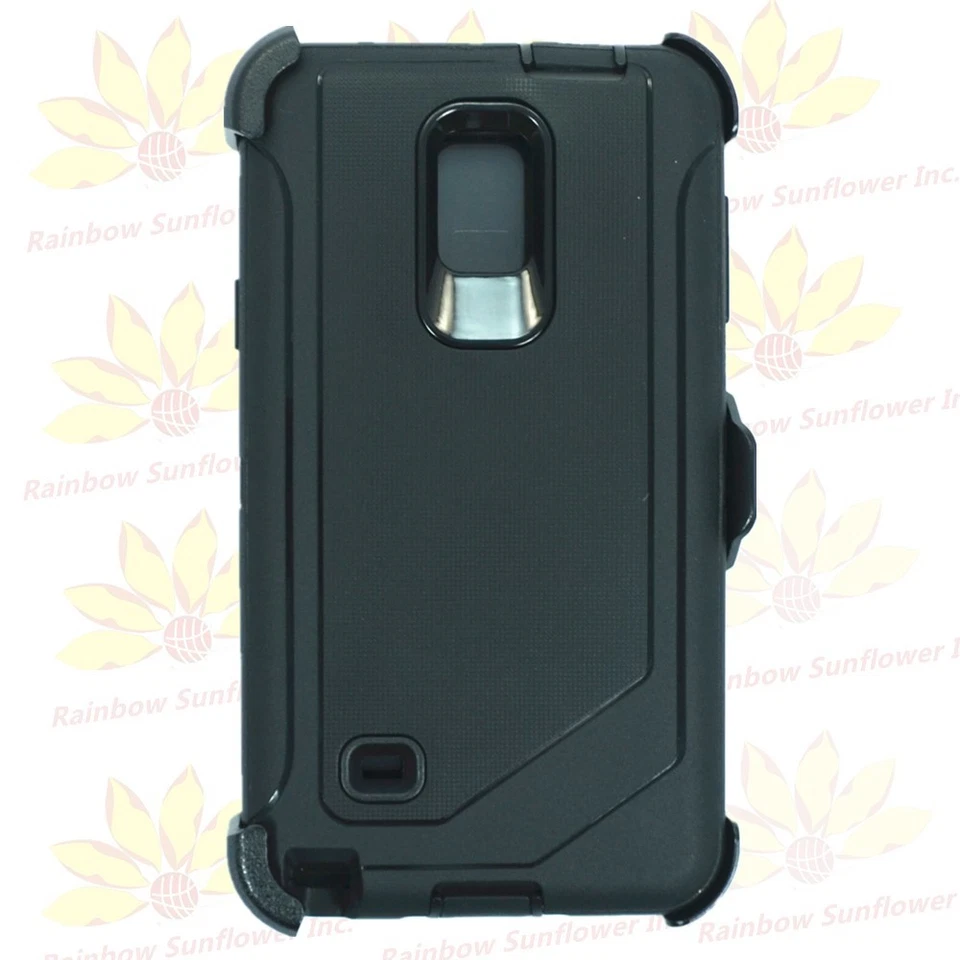 Defender Case Cover with Belt Clip For Samsung Galaxy Note 4 Black - Image 1 of 4