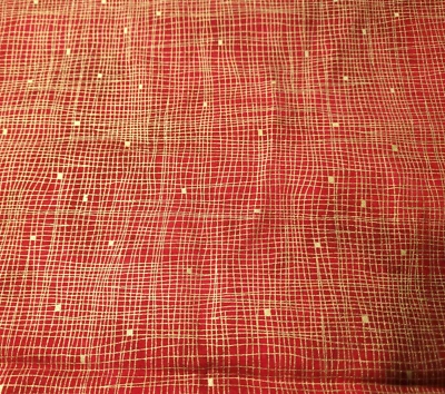 "Sparkle Suede" 100% Woven Cotton BTY P&B Textiles Red Blender Metallic Gold - Image 1 of 3