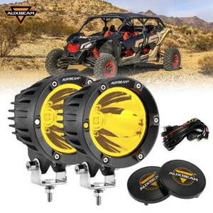 Luz de trabajo LED ámbar AUXBEAM 2 piezas 4" con cubierta para Can-Am Commander 800 1000 Max - Imagen 1 de 12