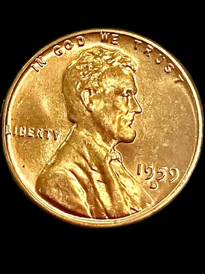 1959 D Lincoln Penny - Error the L on Edge, MS-66 RED GRADE RARE!  - Image 1 of 4