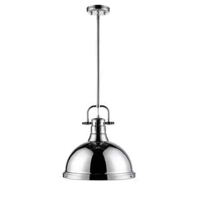 Golden Lighting Duncan 1-Light Chrome Pendant with Rod - Image 1 of 4