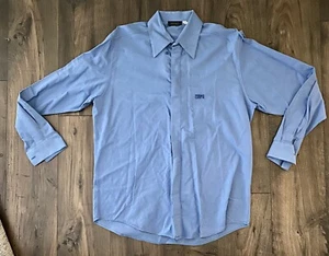 Versace Classic V2 Camicia 16.5 42 Made in Italy Logo Blu - Foto 1 di 3