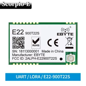 5Pcs SX1262 915MHz 22dBm LoRa UART E22-900T22S Wireless Transceiver SMD Module - Picture 1 of 11