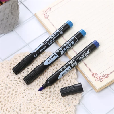 3pcs AOWA Permanent Marker For School Office Mixed Color Black / blue / Red 700 - Image 1 of 4