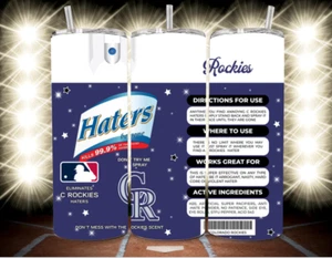 Colorado Rockies Hater Be Gone Edelstahl MLB Becher/Stroh - 20 Unzen lila - Bild 1 von 3