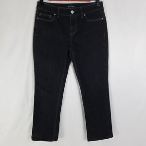 White House Black Market Jeans Womens 2 Low Rise Crop Leg Dark Wash Black Denim