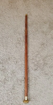 Antigo raro anos 90 bastão de caminhada de madeira alça de vara de bengala 35" vintage  - Imagem 1 de 4