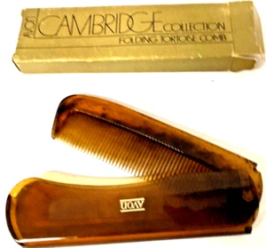 Vintage Avon 1982 Cambridge Collection Tortoise Folding Comb New in Box NOS - Bild 1 von 3