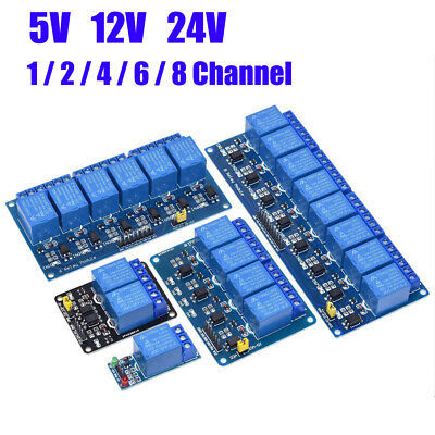 5V-24V 1/2/4/6/8 Channel Relay Module Arduino PI ARM AVR DSP PIC ESP32 ESP8266 • 2.83£