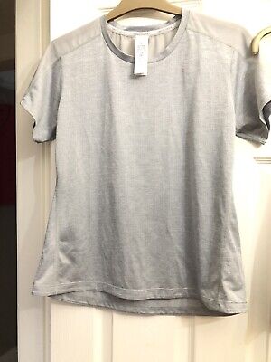 New Balance Ladies Womens Running Gym Top T-shirt Size Medium In Grey • 6.01€