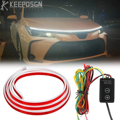 Светодиодная лента для подсветки капота автомобиля Toyota Camry Corolla дневные ходовые огни белый и желтый указатель поворота - Изображение 1 из 4