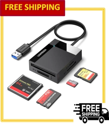 UGREEN USB 3.0 4-in-1 Memory Card Adapter Includes SD, Micro SD, MS & CF - Image 1 of 4