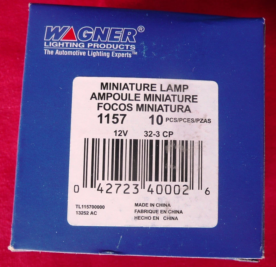 Caixa de DEZ (10) Iluminação Wagner - Parte de lâmpadas em miniatura # 1157, UPC 042723400026 - Imagem 1 de 1