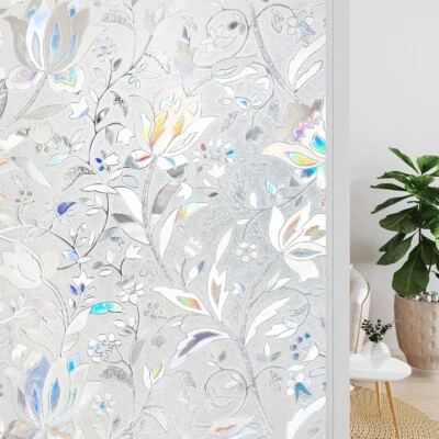 Película para ventana esmerilada Rabbitgoo privacidad estática adhesiva película para vidrieras decoración Foto 1 de 4