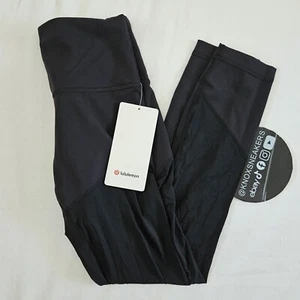 Lululemon Wunder Train Mesh HR Tight 25” Black BLK Women's Size 6 - Picture 1 of 7