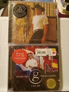 2X GARTH BROOKS Double Live (CD, Nov-1998, 2 Discs) Limited 1st Edition & SEVENS - Picture 1 of 6