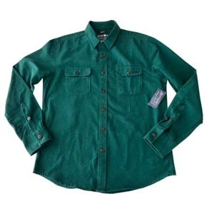 Mens American Rag Cie Medium Green Flannel Button Front Shirt NWT Solid - Picture 1 of 5