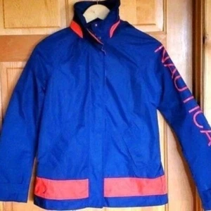 Logo brodé à capuche manches Nautica graphique slv bleu colorblock taille Veste S - Photo 1/14