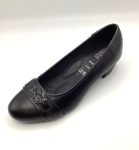 Easy Street Womens Black Faux Leather Low Heel Court Shoes Size UK 5.5G Used