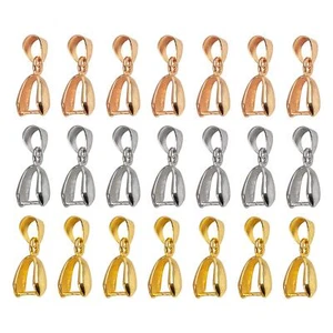 40 Pack Metal Pinch Clip Bail Clasp Dangle Bead Necklace Pendant Connector - Picture 1 of 7