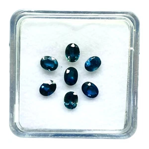 VVS 7 Pezzi Zaffiro Blu Ceylon Naturale 4x3mm Taglio Ovale Pietre Preziose Sciolte 1,60 Cts - Foto 1 di 10