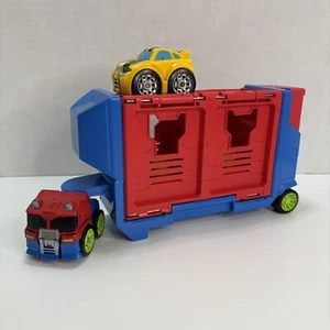 Transformers Rescue Bots Flip Racers Set Of 2 Optimus Prime w/ Launch Trailer - Picture 1 of 24