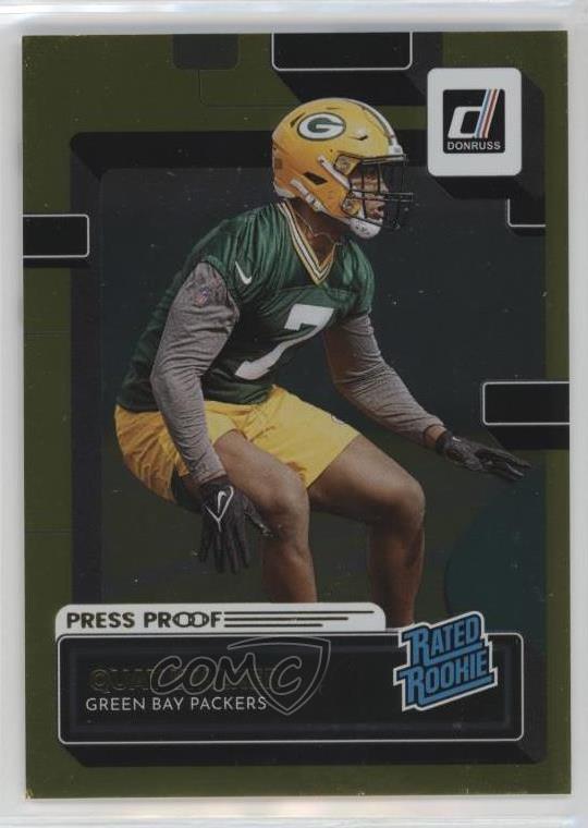 2022 Panini Donruss Rated Press Proof Gold /50 Quay Walker #356 Rookie RC