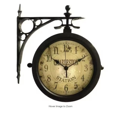 Infinity Instruments Charleston 8 in. x 8 in. Round Outdoor Wall Clock - Image 1 of 4