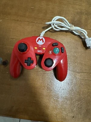 Nintendo PDP Wii U Wired Fight Pad Controller Red Mario Edition - Tested - Image 1 of 3