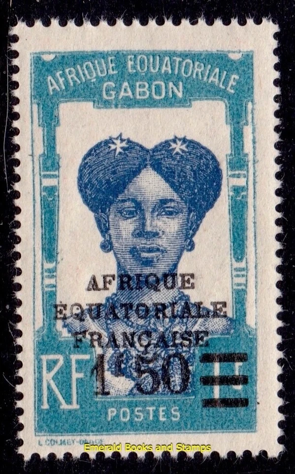 EBS French Gabon 1927 - Bantu Woman Overprinted - GA 112 - MNH** - (RR5 - Image 1 of 1
