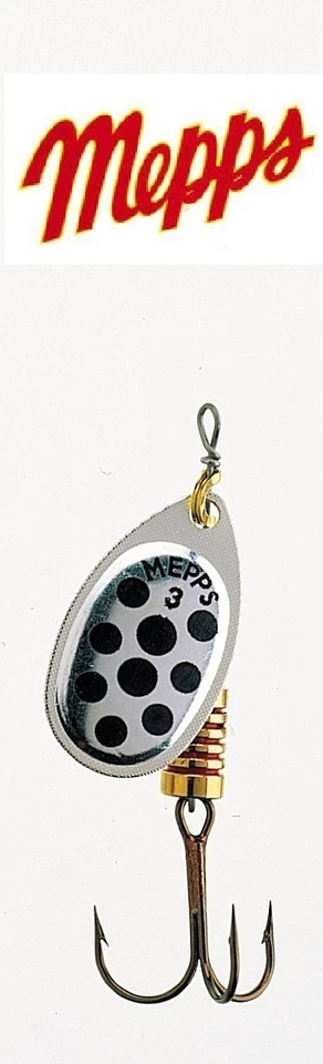 MEPPS AGLIA  SILBER  - mit schwarzen Punkten - Spinner   von Cormoran-Daiwa - Bild 1 von 1