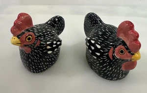 Vintage Salt & Pepper Shaker Set Chickens Hen Rooster By Jane 2003 WDP - Picture 1 of 8