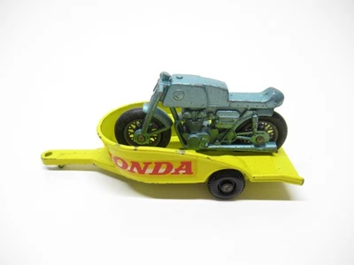 MATCHBOX LESNEY  #38 HONDA MOTORCYCLE W/ TRAILER - Image 1 of 4