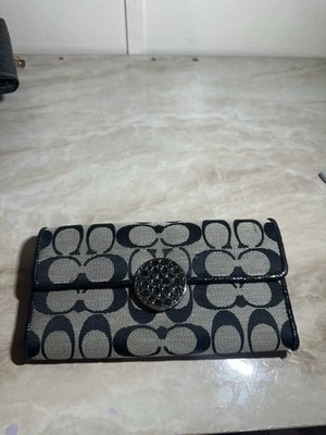 Coach Black Alexandria Signature Slim Envelope Wallet - Image 1 of 4