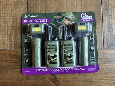 Cobra HE150G6P Walkie Talkies Radio With Led Flashlight Headlamp Bundle New! - Image 1 of 2