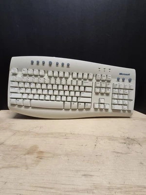 Microsoft Internet Keyboard PS/2 Model RT9434 Vintage Beige Very Clean Tested - Image 1 of 4