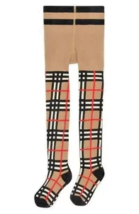Authentic Burberry Girls Vintage Check Tights Size 5Y-6Y - Excellent Condition - Picture 1 of 1