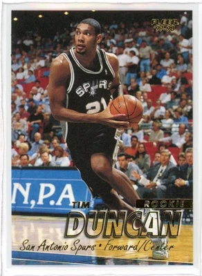1997-98 Fleer Basketball #201 Tim Duncan cartão de novato controle remoto quase perfeito-perfeito San Antonio Spurs - Imagem 1 de 2