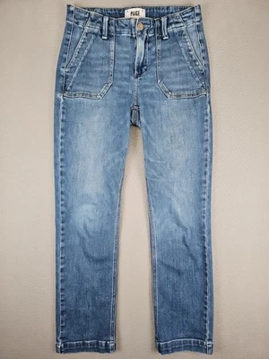 PAIGE Mayslie Mid Rise Straight Ankle Jeans Women's Size 26x26 Blue Stretch - Image 1 of 4